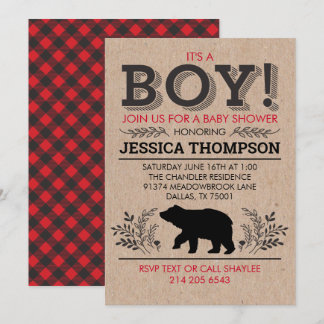 Invitation Baby shower de bûcheron