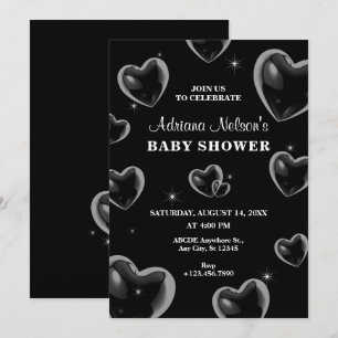 Invitation BABY SHOWER de bulle Black Heart