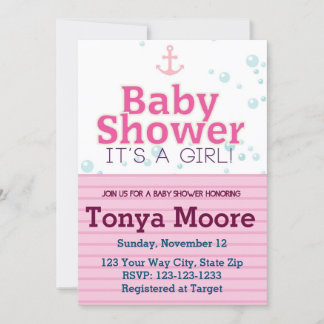 Invitation Baby shower de bulle rose