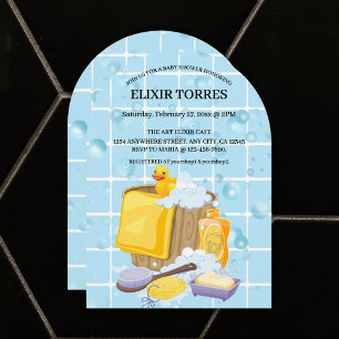 Invitation Baby shower de bulles de caoutchouc moderne