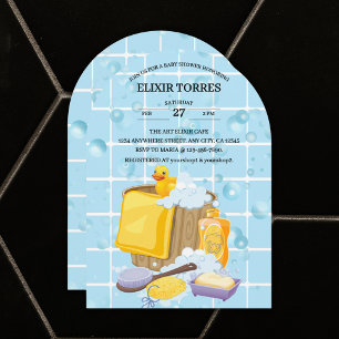 Invitation Baby shower de bulles de caoutchouc moderne