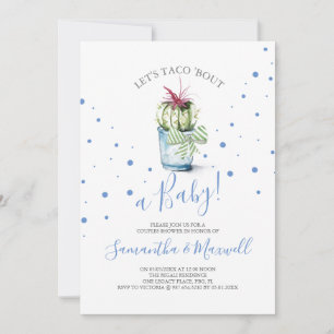 Invitation Baby shower de cactus aquarelle