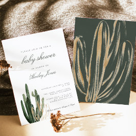 Invitation Baby shower de Cactus moderne