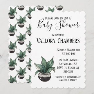 Invitation Baby shower de cactus Succulent Poted