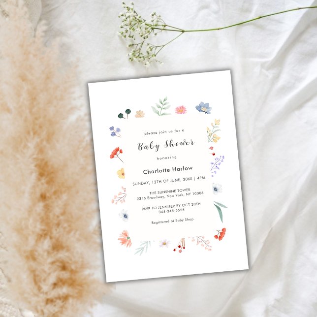 Invitation Baby shower de cadre végétal Fleur sauvage Boho mi (https://www.zazzle.com/z/pjl6vgb8?rf=238856999547918347)