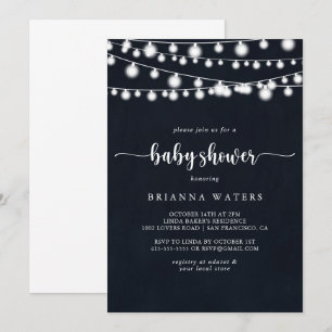 Invitation Baby shower de calligraphie à chaîne rustique