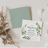 Invitation Baby shower de calligraphie géométrique Tropical G