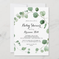 Baby shower de calligraphie moderne Eucalyptus