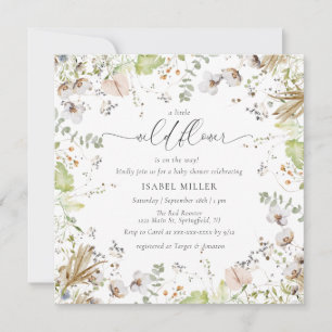 Invitation Baby shower de calligraphie petit Fleur sauvage