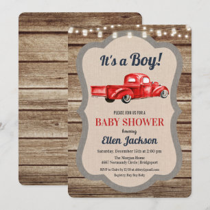Invitation Baby shower de camion vintage