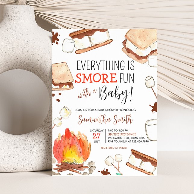 Invitation Baby shower de camping S'mores (Smore Fun Baby Shower Invitation)