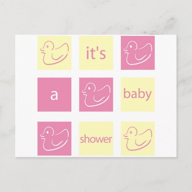 Invitation Baby shower de canard (Devant)