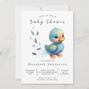 Invitation Baby shower de canard blanc à imprimer