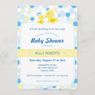 Invitation Baby shower de canard en caoutchouc