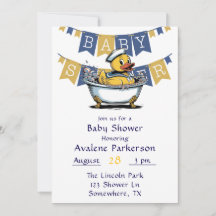 Baby shower de canard en caoutchouc bleu jaune
