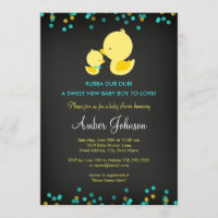 Invitation Baby shower de canard en caoutchouc de 