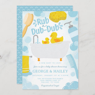Invitation Baby shower de canard en caoutchouc mignon