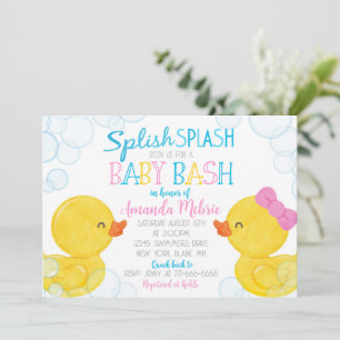 Invitation Baby shower de canard en caoutchouc neutre selon l