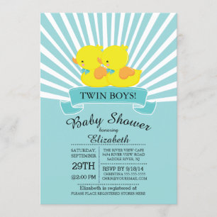 Invitation Baby shower de canard en caoutchouc Twi