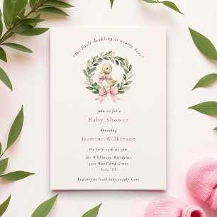 Invitation Baby shower de canard mignon avec Bow r