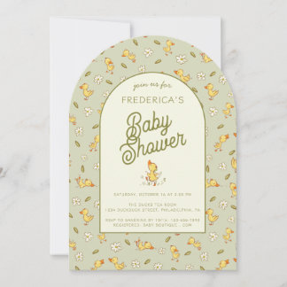 Invitation Baby shower de caniche aquarelle