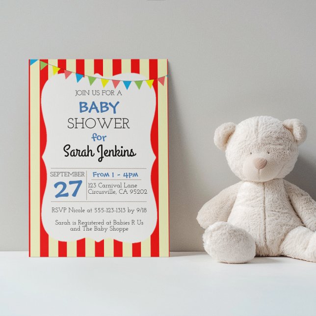 Invitation Baby shower de carnaval (Créateur téléchargé)