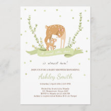 Invitation baby shower de cerfs Bois Forêt animal