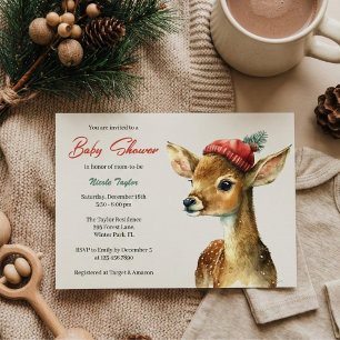 Invitation Baby shower de cerfs d'animaux de la forêt mite d'
