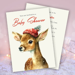 Invitation Baby shower de cerfs d'animaux de la forêt mite d'