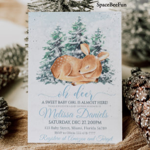Invitation Baby shower de cerfs d'hiver Boy Deer W