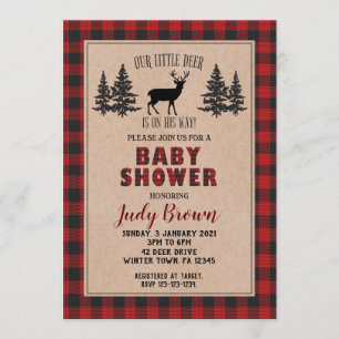 Invitation Baby shower de cerfs, douche de Noël, congés
