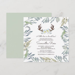 Invitation Baby shower de cerfs-voltigeurs - Carré