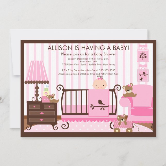 Invitation Baby shower de chambre pour bébé (Devant)