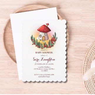 Invitation Baby shower de champignons