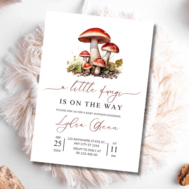 Invitation Baby shower de champignons, Baby shower (Créateur téléchargé)