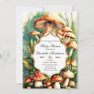Invitation Baby shower de champignons magiques Boho