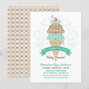 Invitation Baby shower de chaudières et de crème glacée