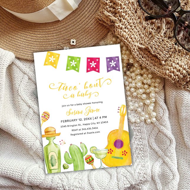 Invitation Baby shower de chaux Fiesta Taco Bout Cactus (Fiesta Taco 'Bout Cactus Lime Baby Shower Invitation)