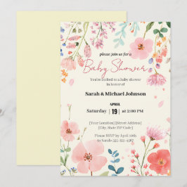 Invitation Baby shower de chemin en floraison