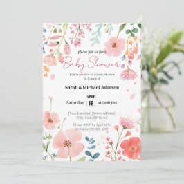 Invitation Baby shower de chemin en floraison