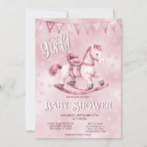 Invitation Baby shower de Cheval Rosé