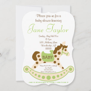Invitation Baby shower de Chevaux-Roquettes neutre pour les h