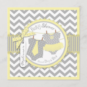 Invitation Baby shower de Chevron de tutu de cravate de