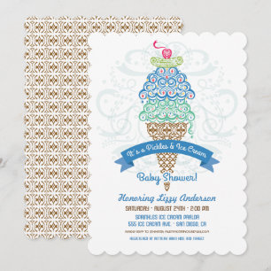Invitation Baby shower de chicots et de crèmes gla