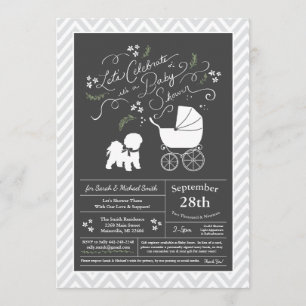Invitation Baby shower de Chien de Bichon Frise Neutral
