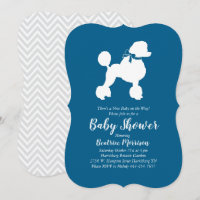 Baby shower de chien de caniche bleu français pour