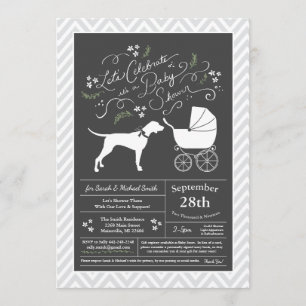 Invitation Baby shower de chien de pointer neutre