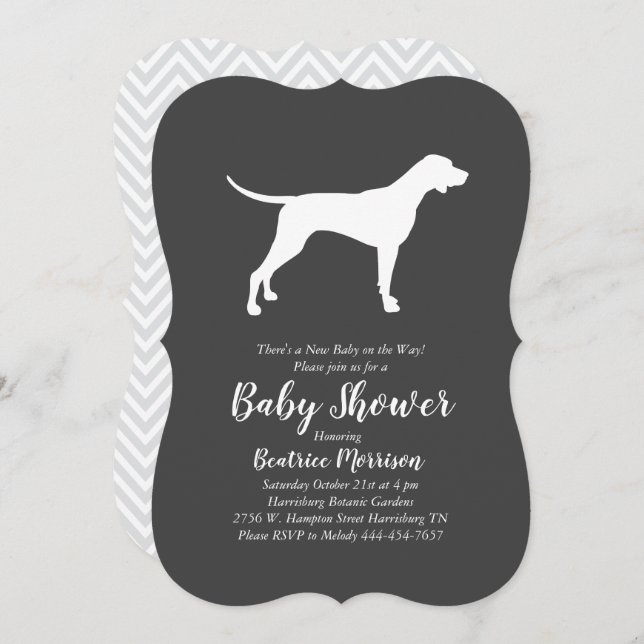 Invitation Baby shower de chien de pointer neutre (Devant / Derrière)