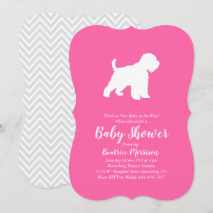 Invitation Baby shower de chien de Terrier à roulettes fille 