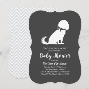 Invitation Baby shower de Chien Espagnol Cavalier King Charle